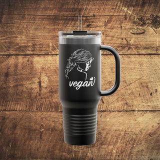 Vegan Girl Insulated Travel Mug, 40oz