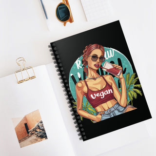 Vegan Girl Spiral Notebook - Ruled Line