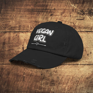 Vegan Girl Distressed Cap