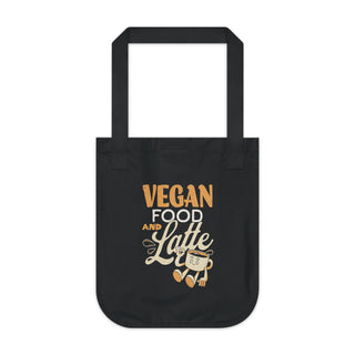 Vegan Food and Latte Organic Canvas Tote Bag