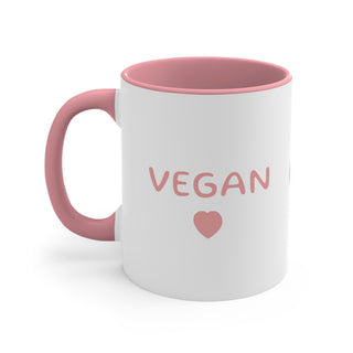 Vegan Heart Accent Coffee Mug, 11oz Printify