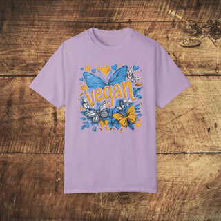 Vegan Butterflies Garment-Dyed T-shirt Printify