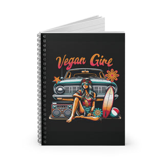 Vegan Girl Spiral Notebook - Ruled Line