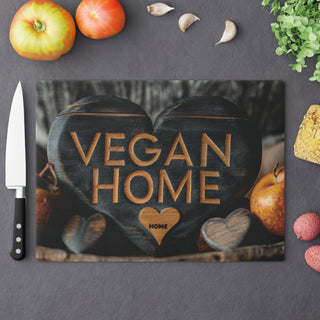 Vegan Home Tempered Glass Cutting Board Printify