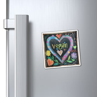 Vegan Hearts Magnet Printify