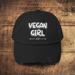 Vegan Girl Distressed Cap