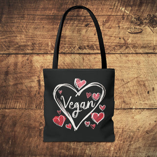 Vegan Hearts Tote Bag Printify