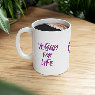 Vegan For Life Accent Coffee Mug, 11oz Printify