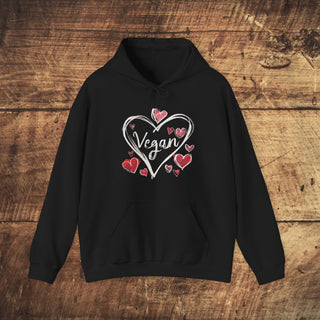 Vegan Hearts Heavy Blend™ Hooded Sweatshirt Printify