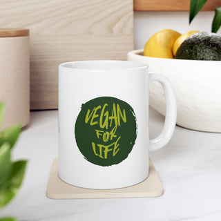 Vegan for Life  Accent Coffee Mug, 11oz Printify