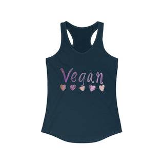 Vegan Hearts Women's Ideal Racerback Tank Printify