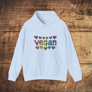 Vegan Hearts Heavy Blend™ Hooded Sweatshirt Printify