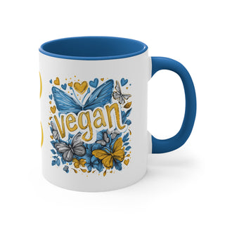 Vegan Butterflies Accent Coffee Mug, 11oz Printify