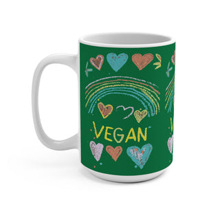 Vegan Hearts Coffee Mug 15oz