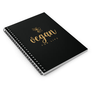 Vegan For Life Spiral Notebook - Ruled Line