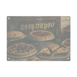 Vegan Pies Tempered Glass Cutting Board Printify