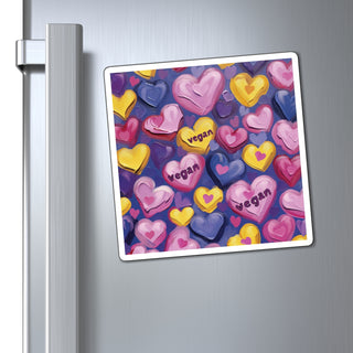 Vegan Hearts Magnet Printify