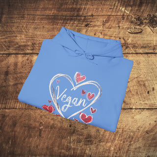 Vegan Hearts Heavy Blend™ Hooded Sweatshirt Printify