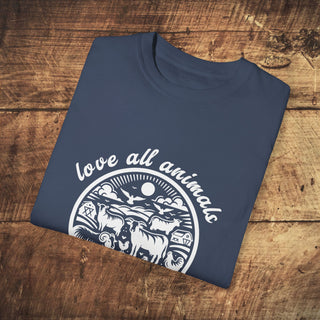 Love All Animals Unisex Garment-Dyed T-shirt