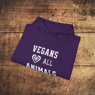 Vegans Love All Animals Heavy Blend™ Hooded Sweatshirt Printify