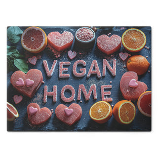 Vegan Home Tempered Glass Cutting Board Printify