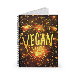 Vegan Hearts Spiral Notebook - Ruled Line Printify