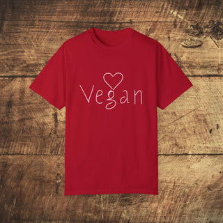 Vegan Heart Garment-Dyed T-shirt Printify