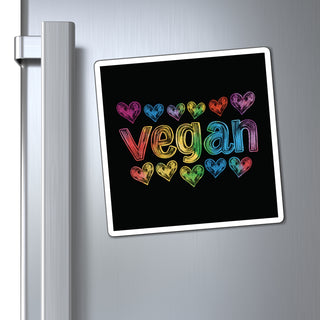 Vegan Hearts Magnet Printify