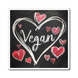 Vegan Hearts Magnet Printify