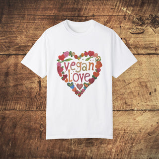 Vegan Love Garment-Dyed T-shirt Printify