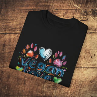 Vegan Love Garment-Dyed T-shirt Printify