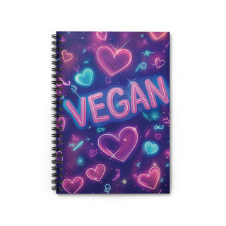 Vegan Hearts Spiral Notebook - Ruled Line Printify