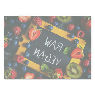 Raw Vegan Tempered Glass Cutting Board Printify