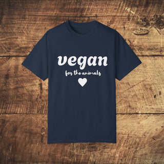 Vegan For The Animals Garment-Dyed T-shirt Printify