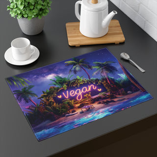 Vegan Island Placemat, 1pc Printify