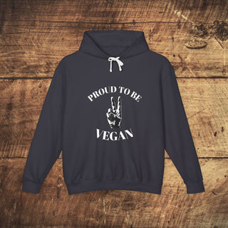 Proud To Be Vegan Unisex Lightweight Hooded Sweatshirt