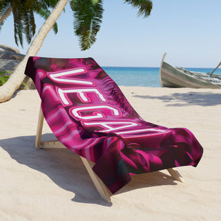 Neon Vegan Beach Towel Printify