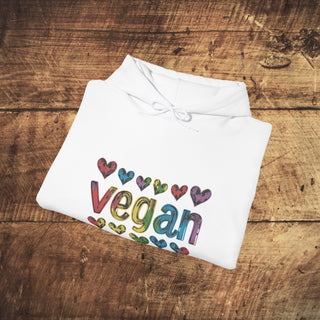 Vegan Hearts Heavy Blend™ Hooded Sweatshirt Printify