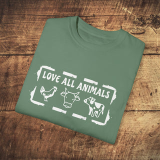 Love All Animals Garment-Dyed T-shirt Printify