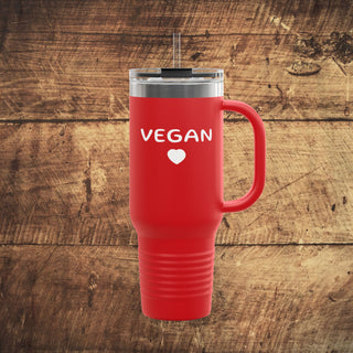 Vegan Heart Insulated Travel Mug, 40oz