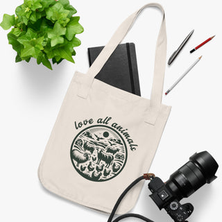 Love All Animals Organic Canvas Tote Bag