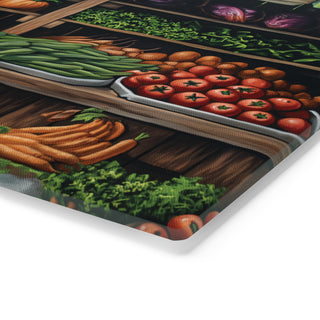 Vegan Village Tempered Glass Cutting Board Printify