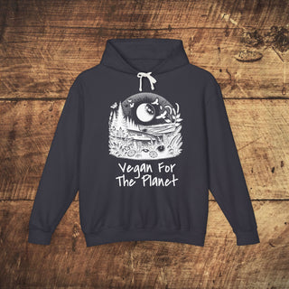 Vegan For the Planet Unisex Lightweight Hooded Sweatshirt