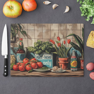 Plant-based Only Tempered Glass Cutting Board Printify