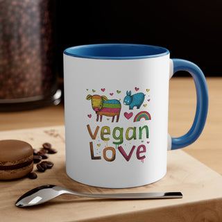 Vegan Love Accent Coffee Mug, 11oz Printify