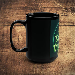 Proud Vegan Black Mug, 15oz