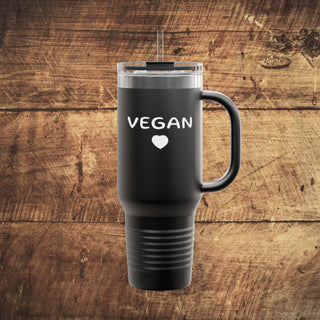 Vegan Heart Insulated Travel Mug, 40oz
