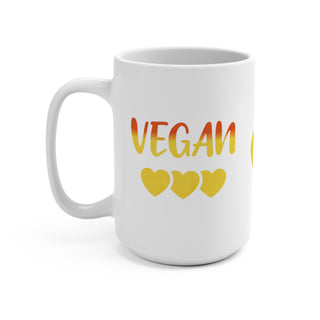 Vegan Hearts Coffee Mug 15oz Printify