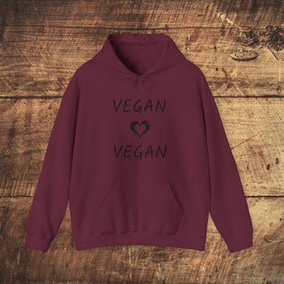 Vegan Heart Heavy Blend™ Hooded Sweatshirt Printify