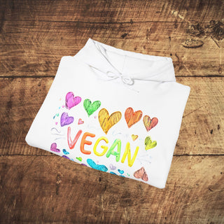 Vegan Hearts Heavy Blend™ Hooded Sweatshirt Printify